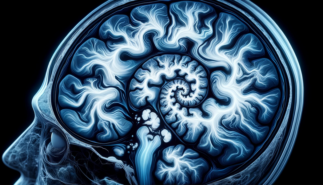 Photo of blue generated brain.